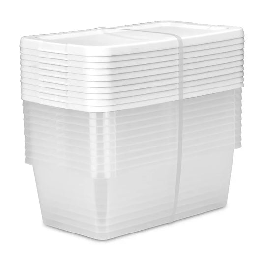 Ten Pack Plastic Storage Bins With Snap Lids For Organization