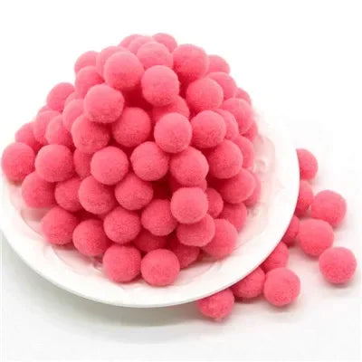 Assorted Fluffy Pom Poms For Craft Projects Or DIY Decor