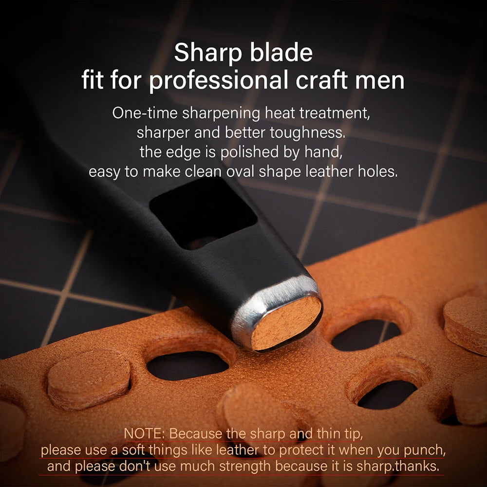 WUTA Pro Oblong Hole Puncher Leather Belt Tool Heavy Duty
