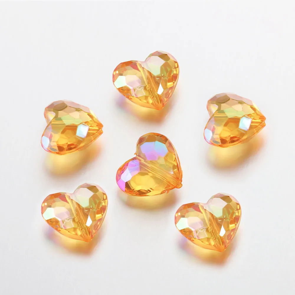 Acrylic Heart Beads 20 Pcs Transparent Spacer Beads For Jewelry