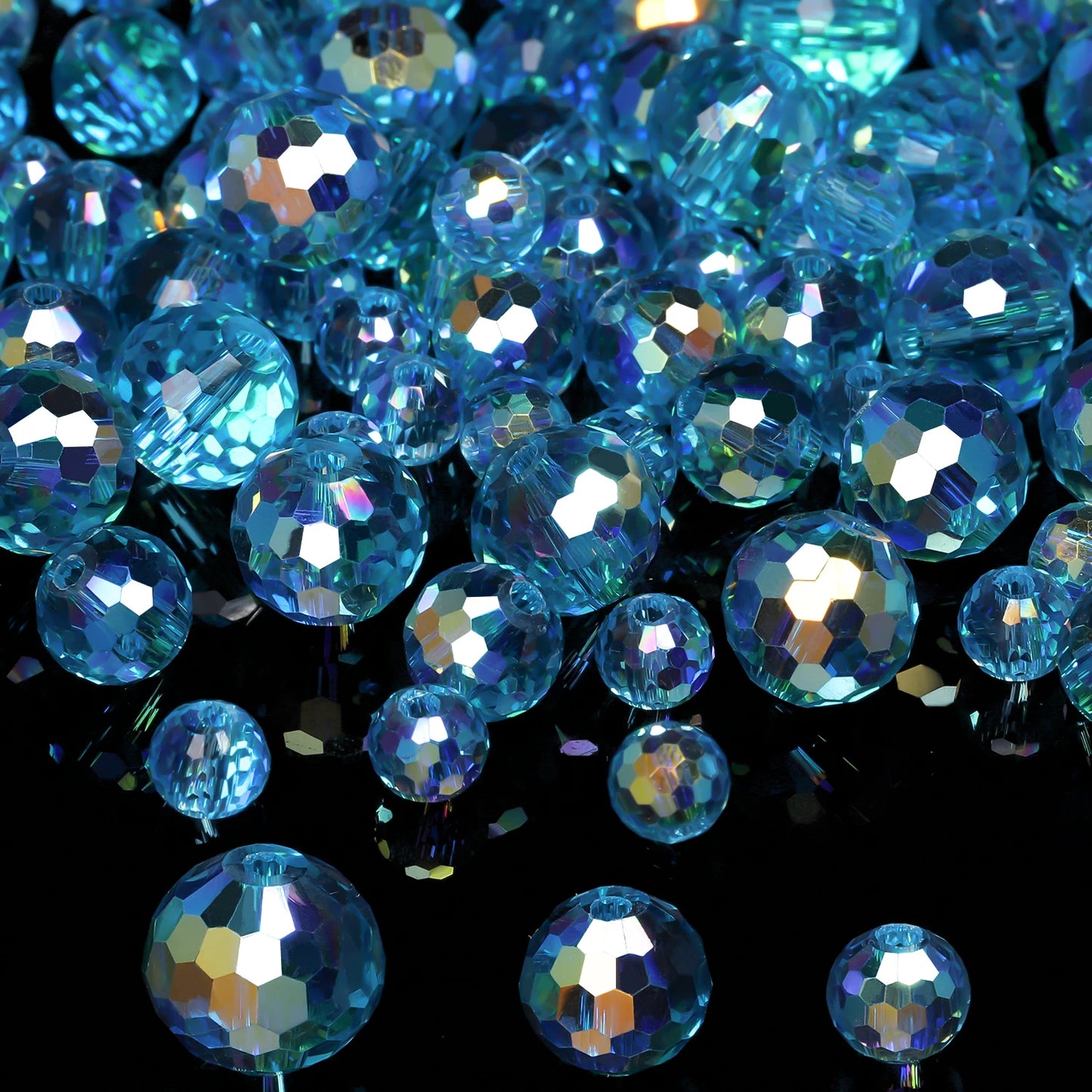 Nociuciu Vibrant Austrian Crystal Glass Beads Round Faceted