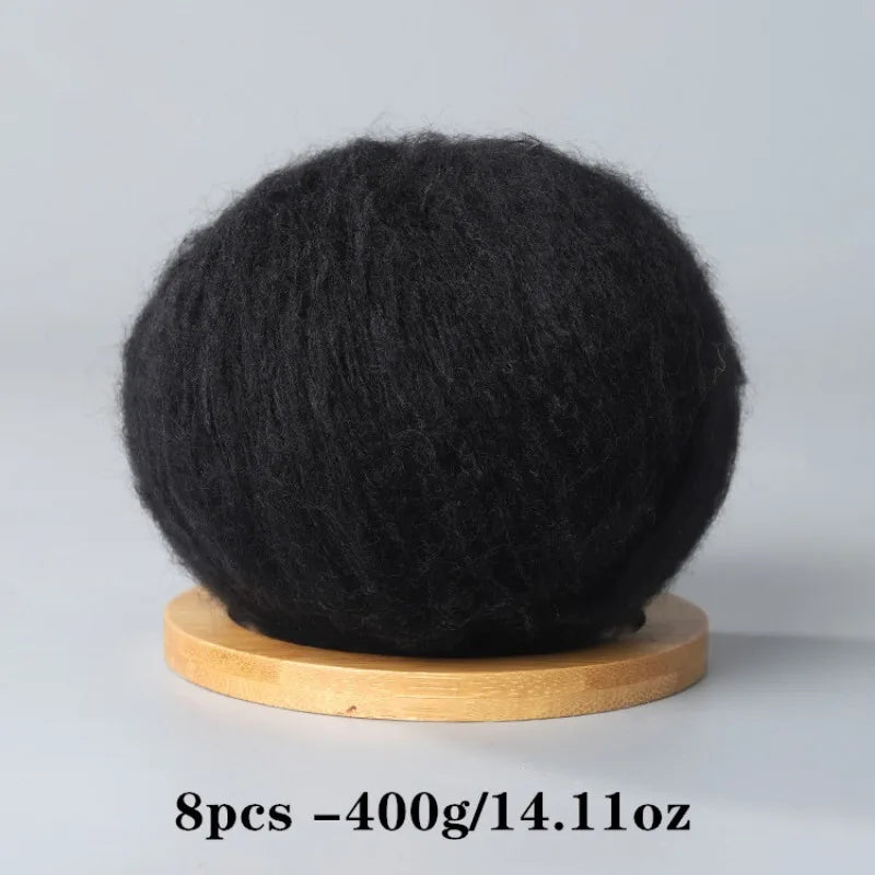 8pcs 400g Mohair Yarn For Crocheting And Knitting DIY Pet Toys  DIY Crafts Soft Comfortable Skin Friendly Spring and Summer