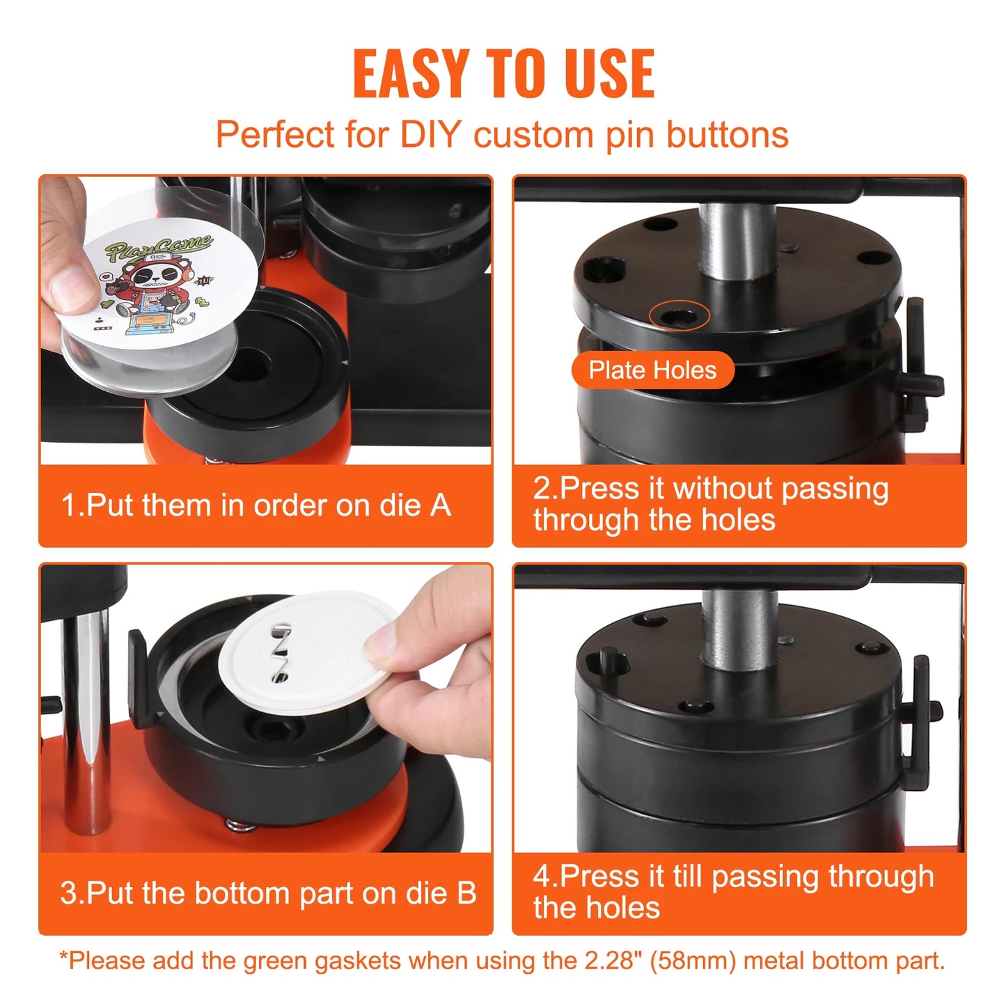 SucceBuy Button Maker Kit With Ergonomic Arc Handle