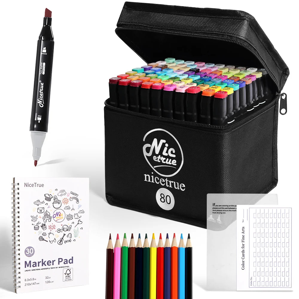 Nicetrue Dual Tip Sketch Markers Alcohol Based For Creative Design