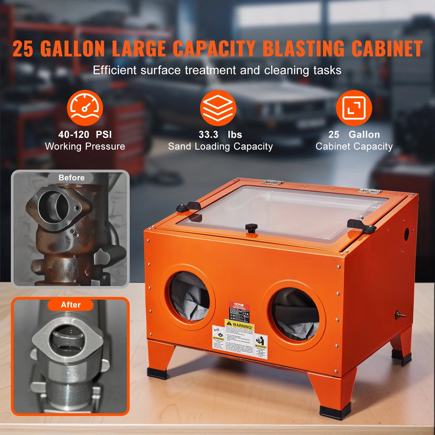 SucceBuy Portable Sandblasting Cabinet With Blasting Gun Nozzles
