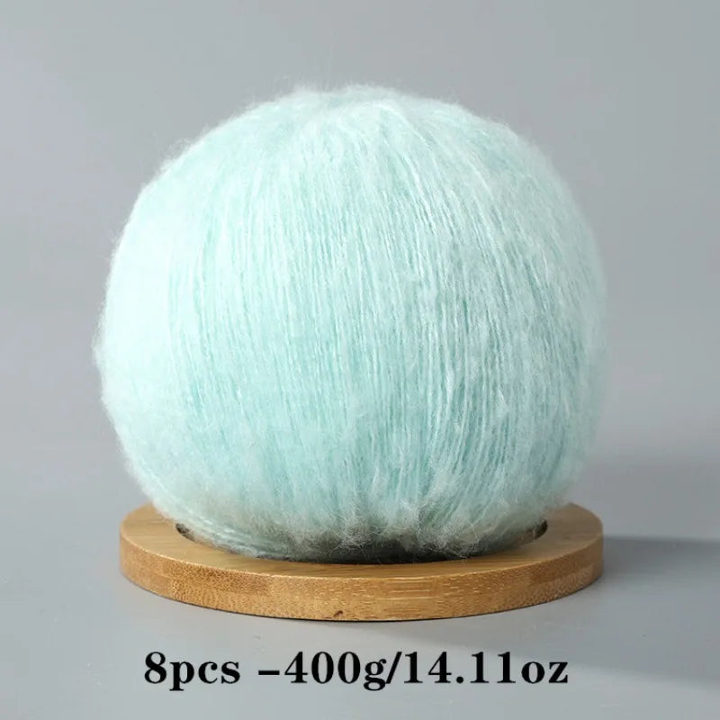 8pcs 400g Mohair Yarn For Crocheting And Knitting DIY Pet Toys  DIY Crafts Soft Comfortable Skin Friendly Spring and Summer
