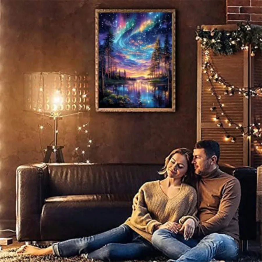 Paint By Numbers Kit for Adults Starry Sky Landscape Acrylic