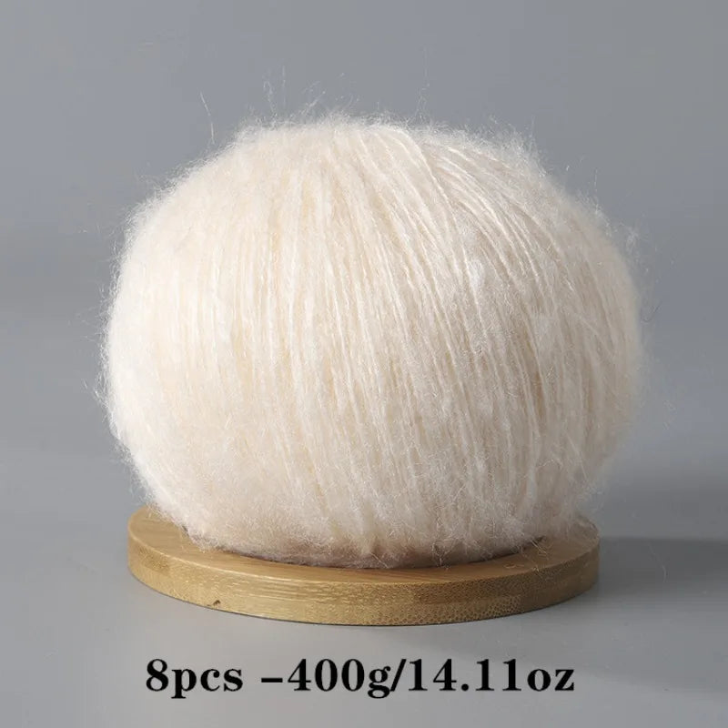8pcs 400g Mohair Yarn For Crocheting And Knitting DIY Pet Toys  DIY Crafts Soft Comfortable Skin Friendly Spring and Summer