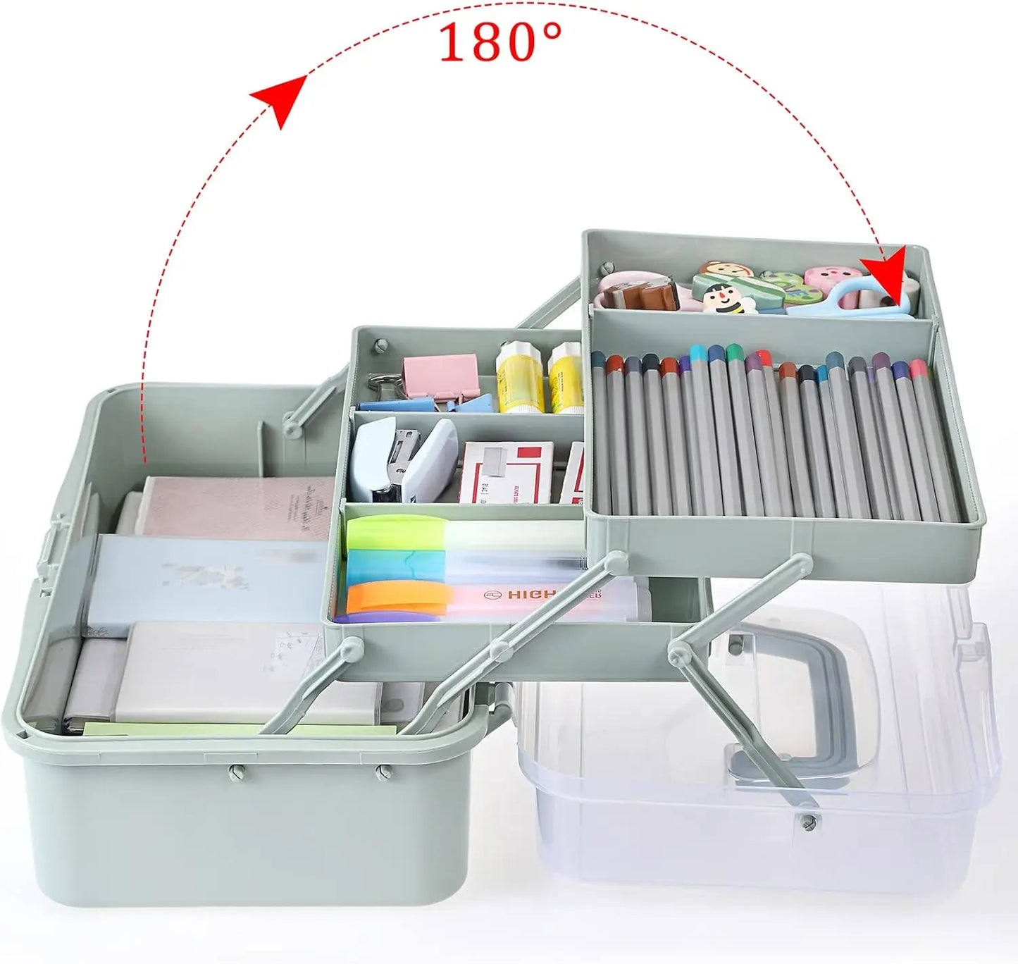 Three Layer Plastic Dividing Storage Box With Adjustable Spacers