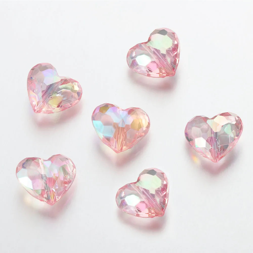 Acrylic Heart Beads 20 Pcs Transparent Spacer Beads For Jewelry