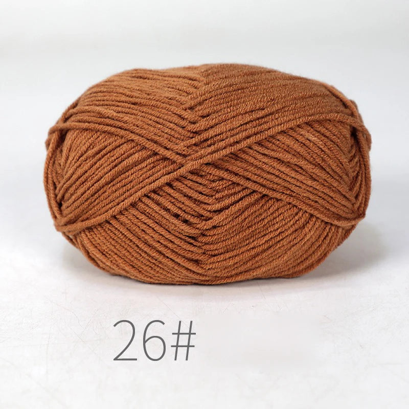 Milk Cotton Yarn Set 5Pcs For Crochet And Knitting