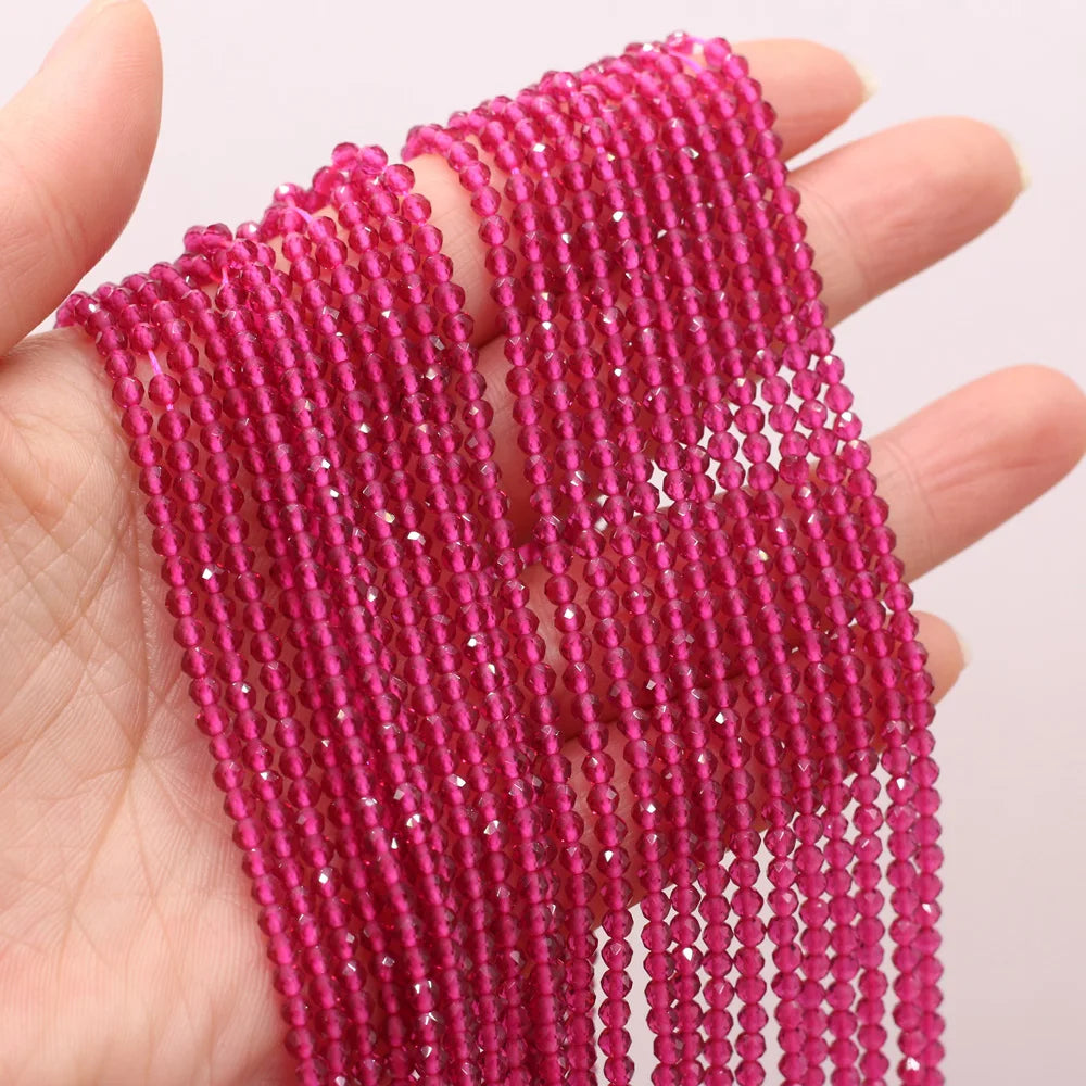 Beads 2mm Natural Semi-Precious Stones Spinel Dark Green Loose Bead for Women Jewelry Making DIY Bracelet Necklace 38cm