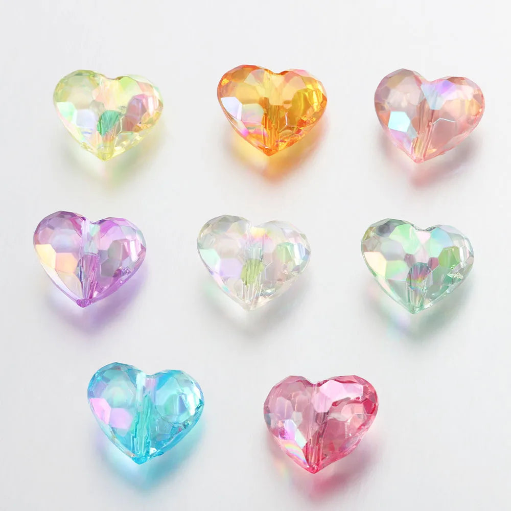 Acrylic Heart Beads 20 Pcs Transparent Spacer Beads For Jewelry