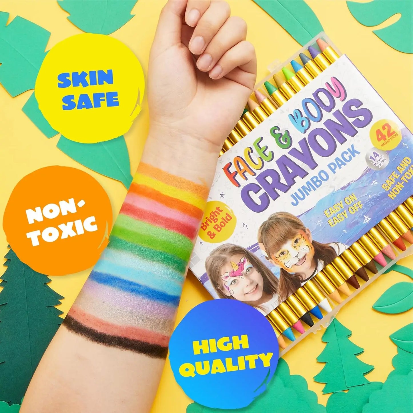 Joyfy Face And Body Paint Crayons Kit Ultimate Pack