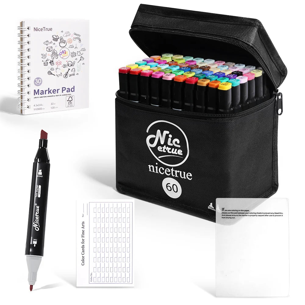 Nicetrue Dual Tip Sketch Markers Alcohol Based For Creative Design