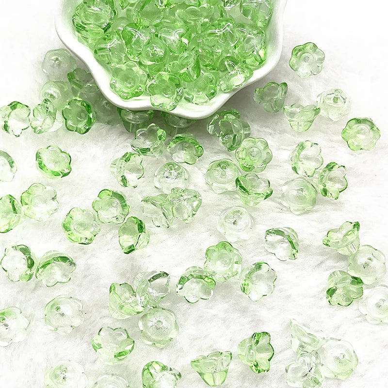 New 20pcs/lot 7X12mm Colorful Bellflower Lampwork Beads Caps Glass Spacer Beads for Jewelry Making DIY Bracelets Hairpin