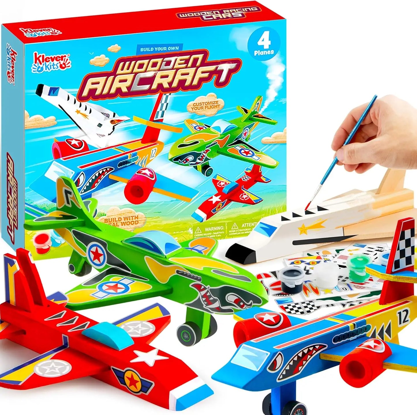 Joyfy DIY Wooden Aircraft Craft Kit For Kids 4 Models