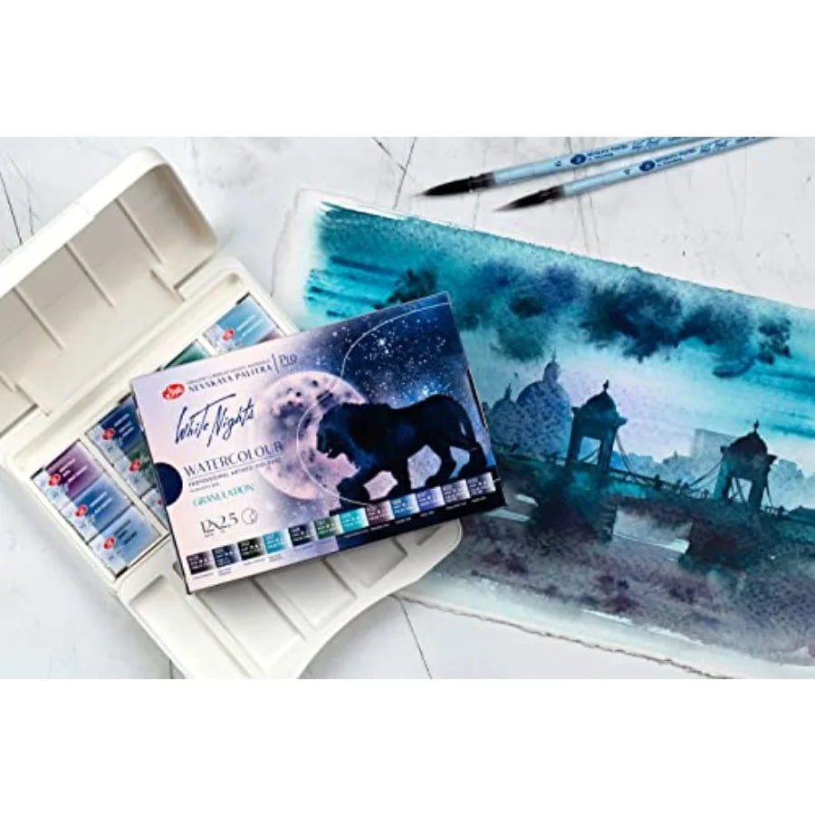 Granulating Watercolor Set 12 Full Pans Professional Artist Paints