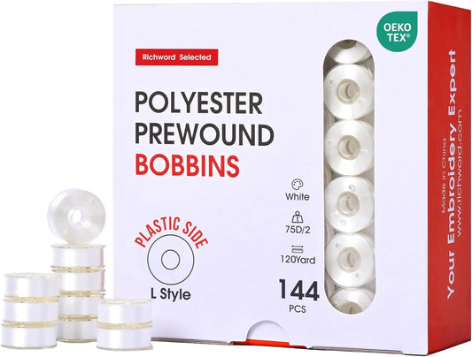 144Pcs Prewound Embroidery Bobbins Polyester For Brother Janome Babylock