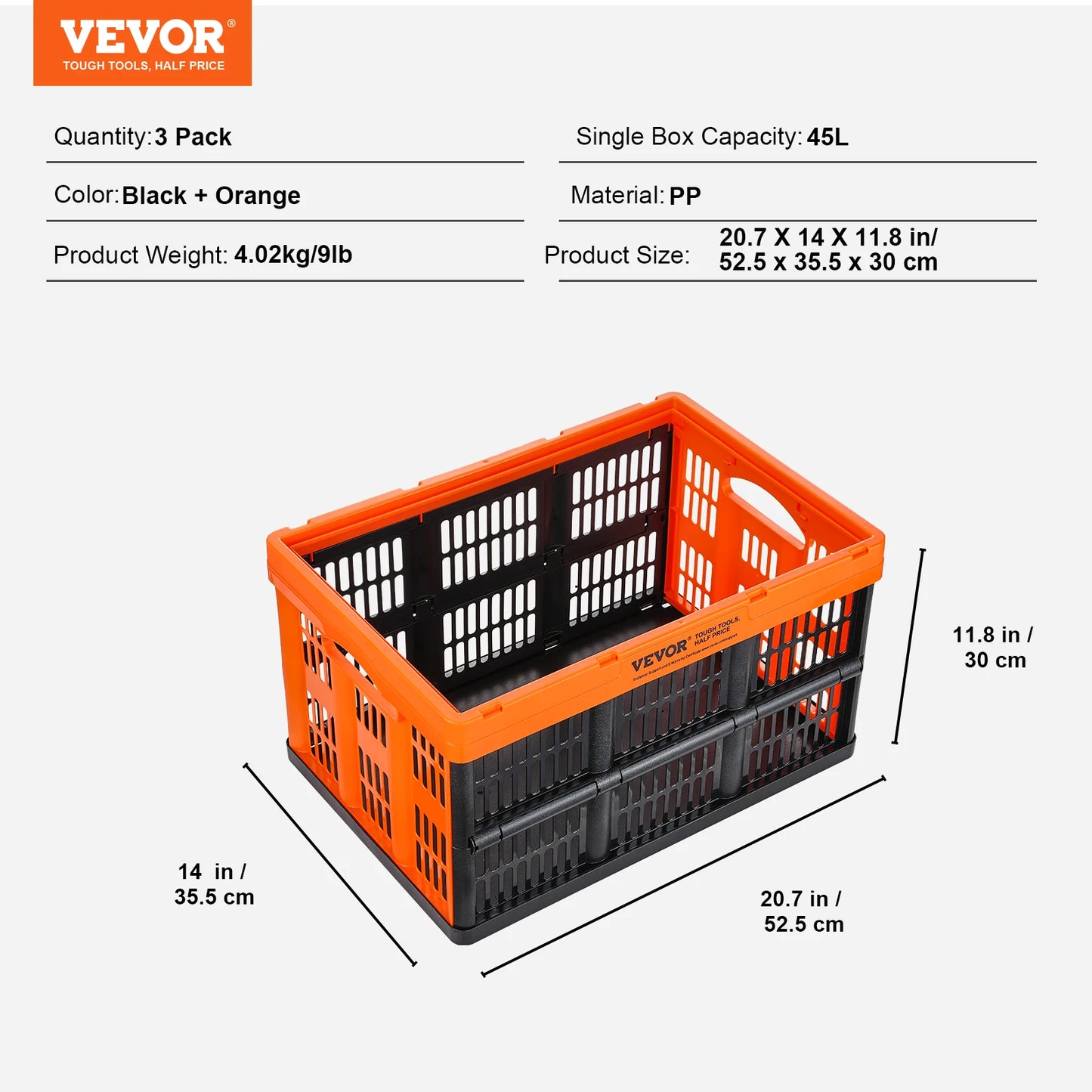 SucceBuy Collapsible Storage Baskets With Handles Stackable