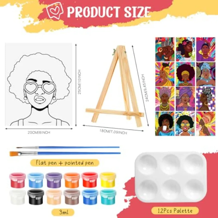 Sip And Paint Pre Drawn Canvases Kit For Painting Party