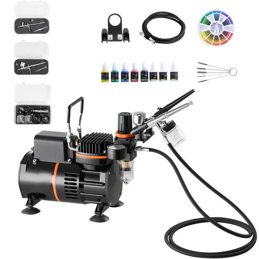 SucceBuy Airbrush Kit With Air Compressor Dual-Action Set