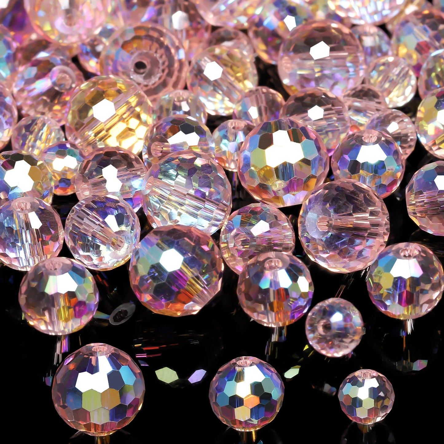 Nociuciu Vibrant Austrian Crystal Glass Beads Round Faceted