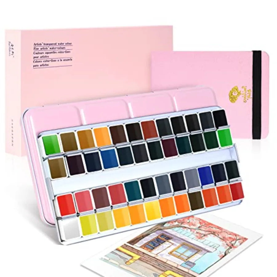 Watercolor Artist Grade 24 Metallic Glitter Set With Palette Journal