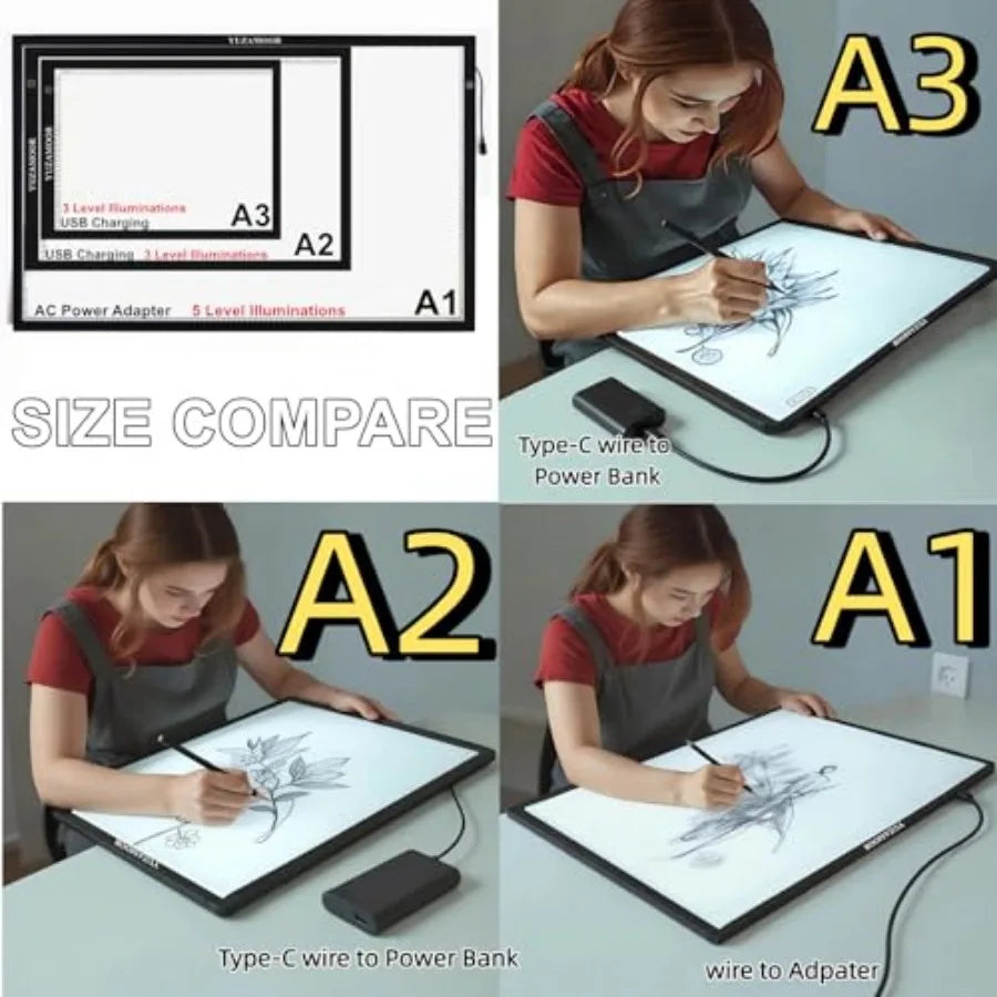 Adjustable LED Light Pad For Drawing Diamond Art Crafting