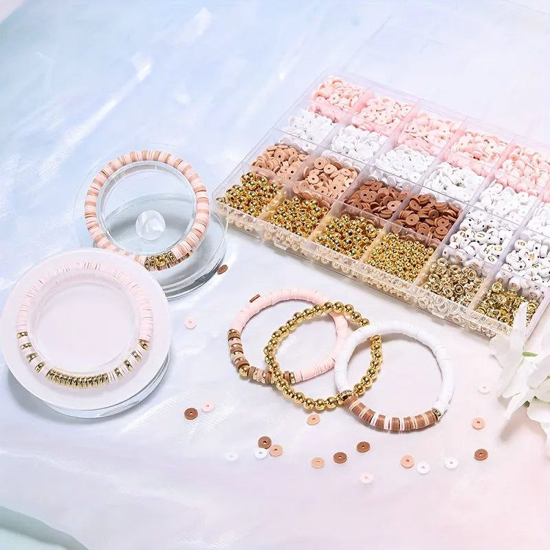 QIAO DIY Jewelry Clay Beads Bracelet Kit Alphabet Letters
