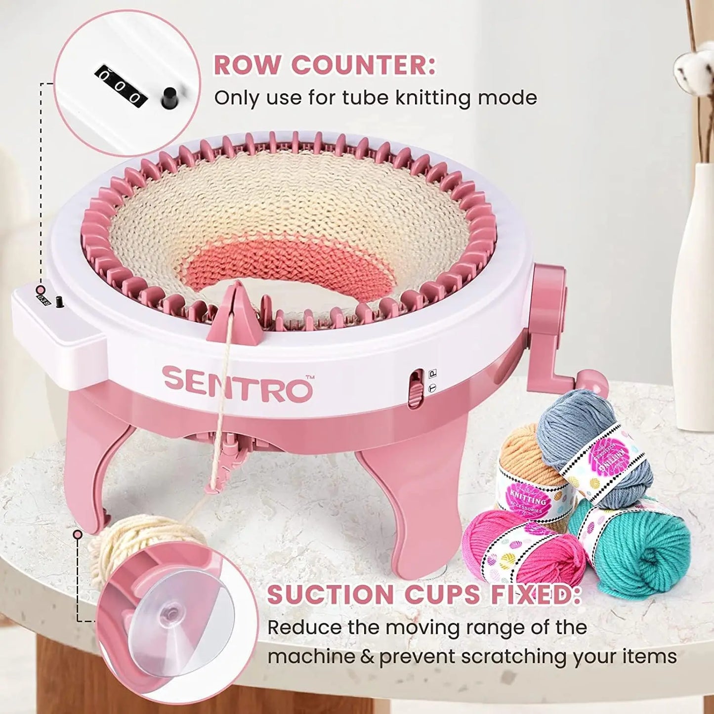 Sentro 48-Needle Hand Knitting Machine DIY Kit For Beginners
