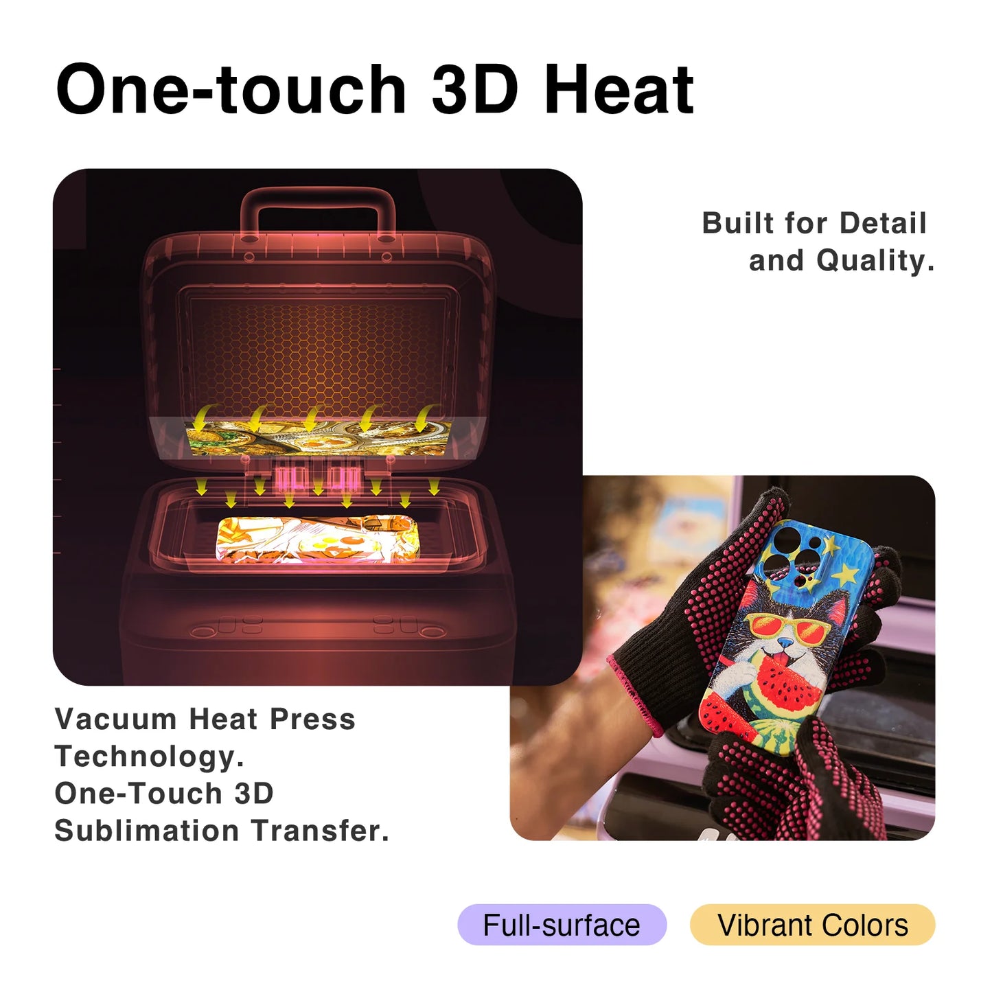 HTVRONT H17 Phone Case Heat Press For Flawless 3D Transfer