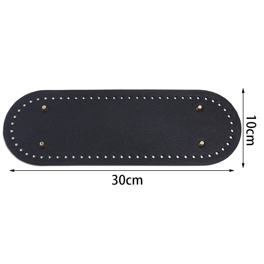 PU Leather Oval Round Bag Bottom for DIY Knitting Crochet