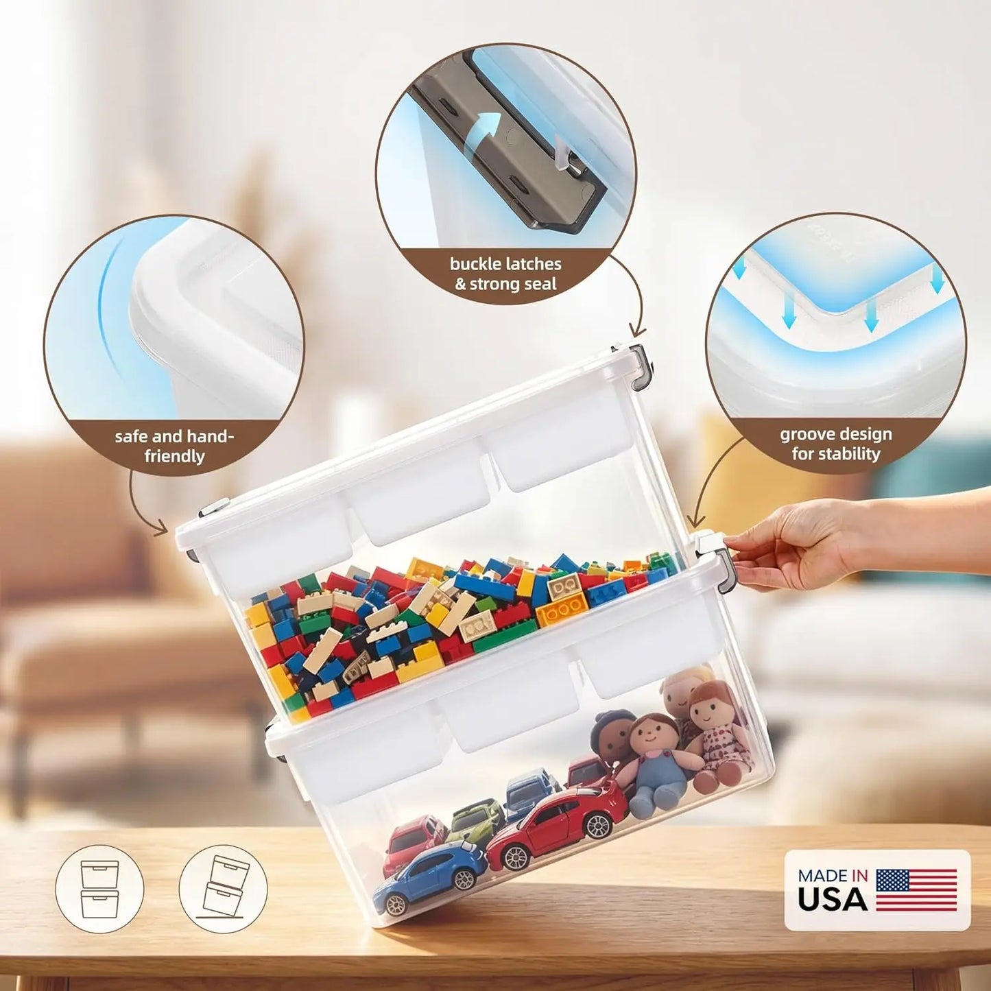 Clear Plastic Storage Box With Removable Tray For Beads