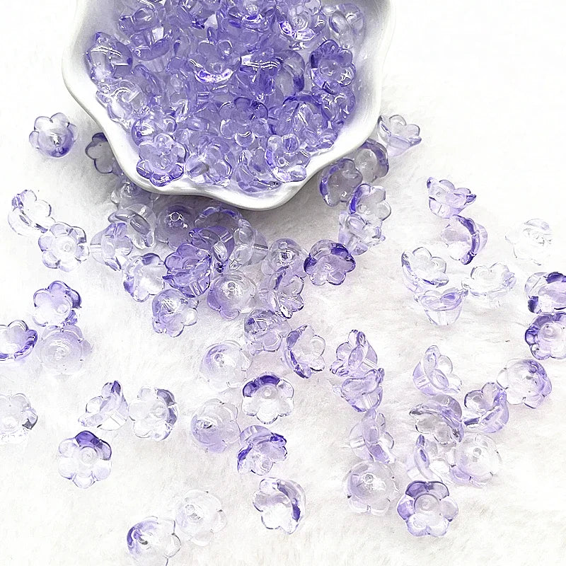 New 20pcs/lot 7X12mm Colorful Bellflower Lampwork Beads Caps Glass Spacer Beads for Jewelry Making DIY Bracelets Hairpin