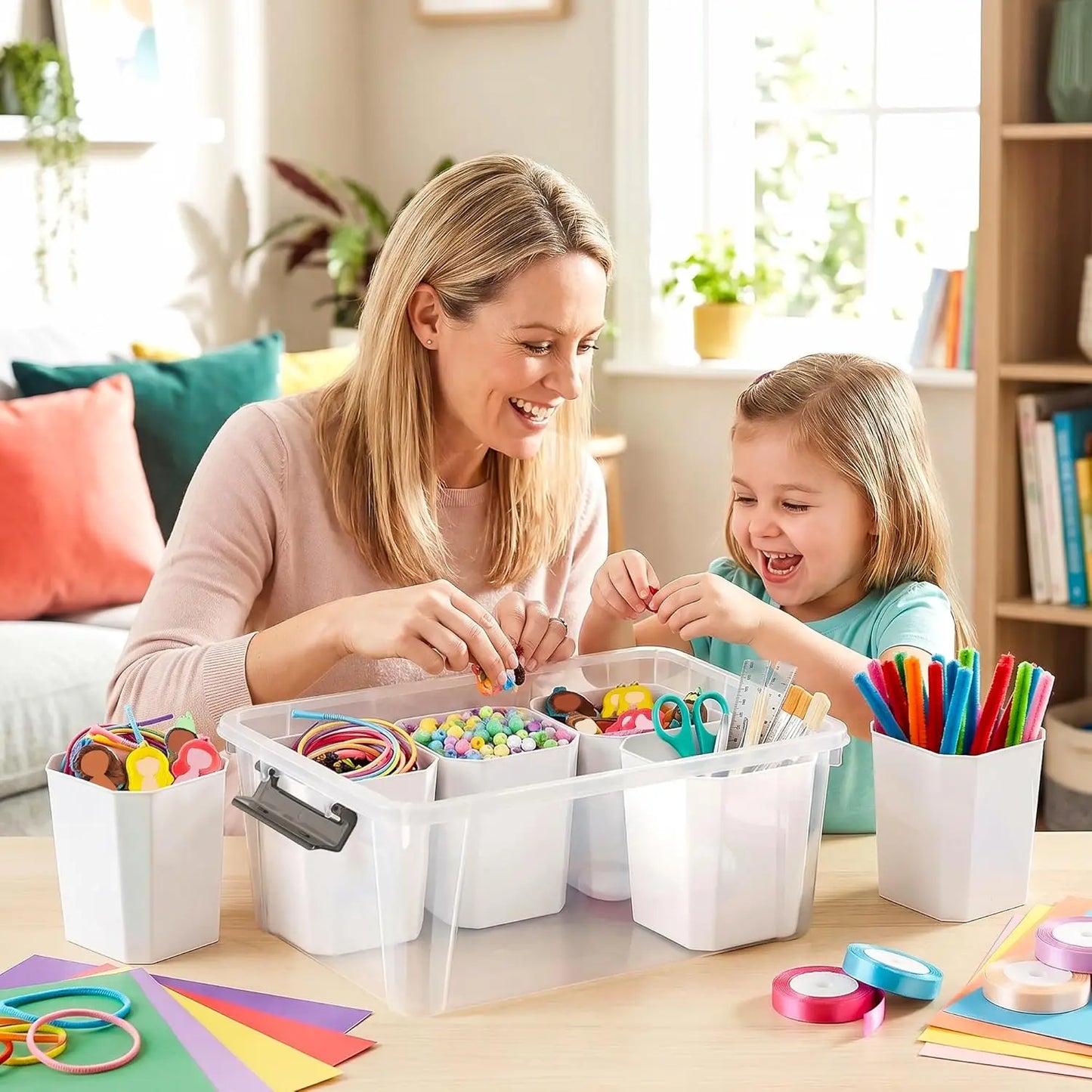 Clear Plastic Storage Bins With Lids For Organizing Tools And Crafts