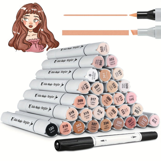 Hangfan Skin Tone Marker Set 30 Alcohol Based Flesh Tone Colors