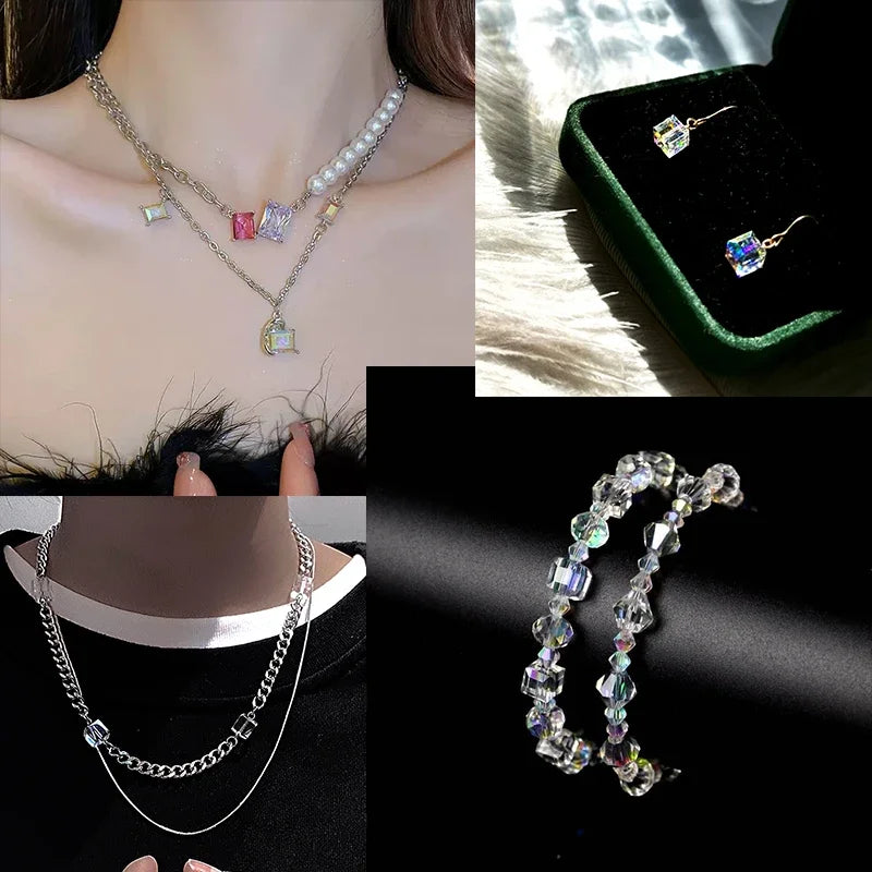 QIAO DIY Crystal Bead Set AB Finish For Jewelry Making