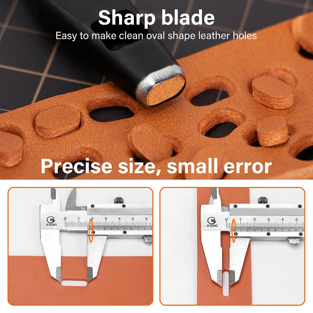 WUTA Pro Oblong Hole Puncher Leather Belt Tool Heavy Duty