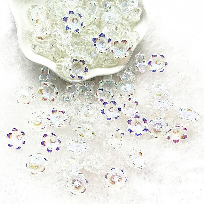 New 20pcs/lot 7X12mm Colorful Bellflower Lampwork Beads Caps Glass Spacer Beads for Jewelry Making DIY Bracelets Hairpin