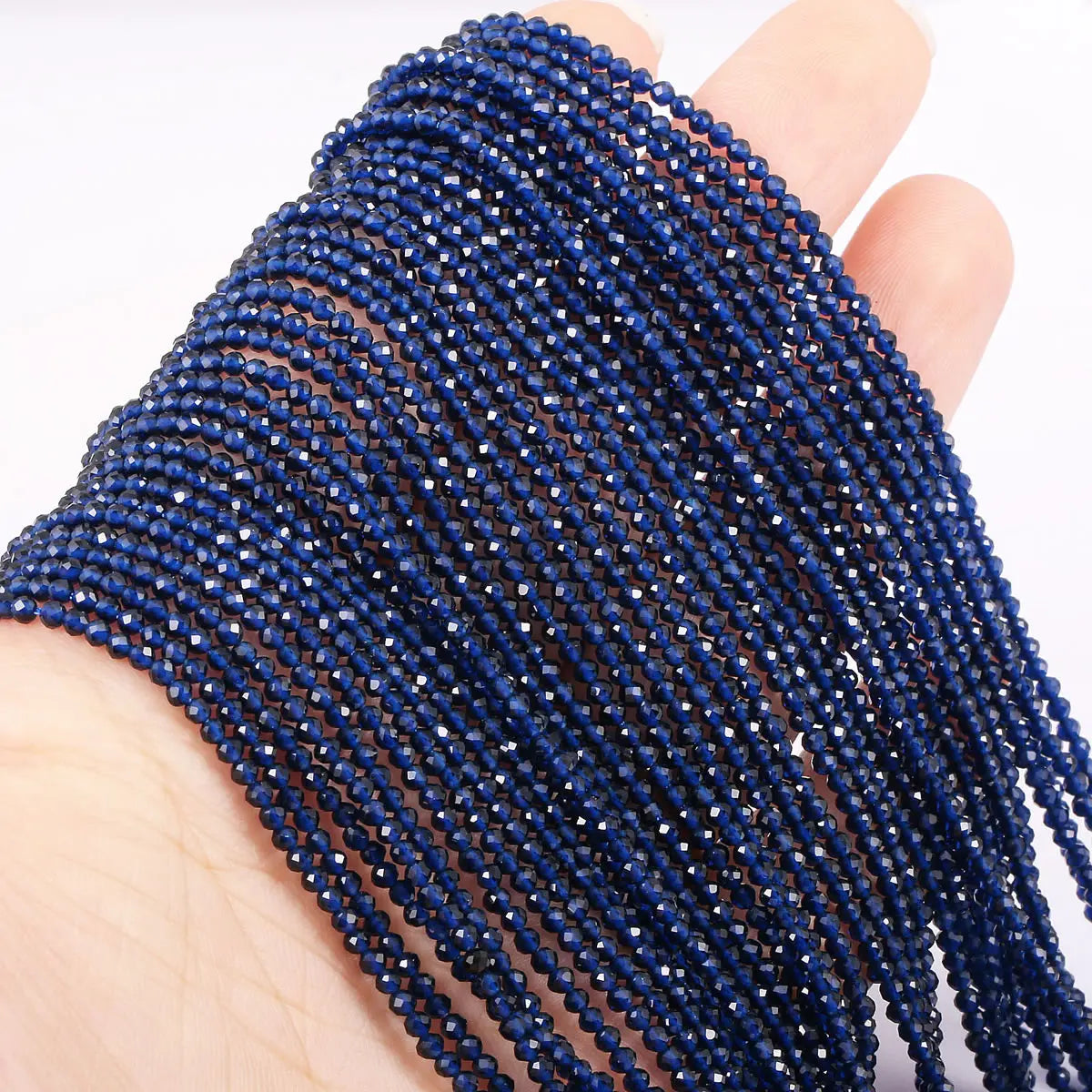 Beads 2mm Natural Semi-Precious Stones Spinel Dark Green Loose Bead for Women Jewelry Making DIY Bracelet Necklace 38cm