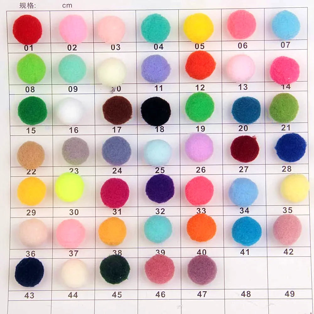 Assorted Fluffy Pom Poms For Craft Projects Or DIY Decor