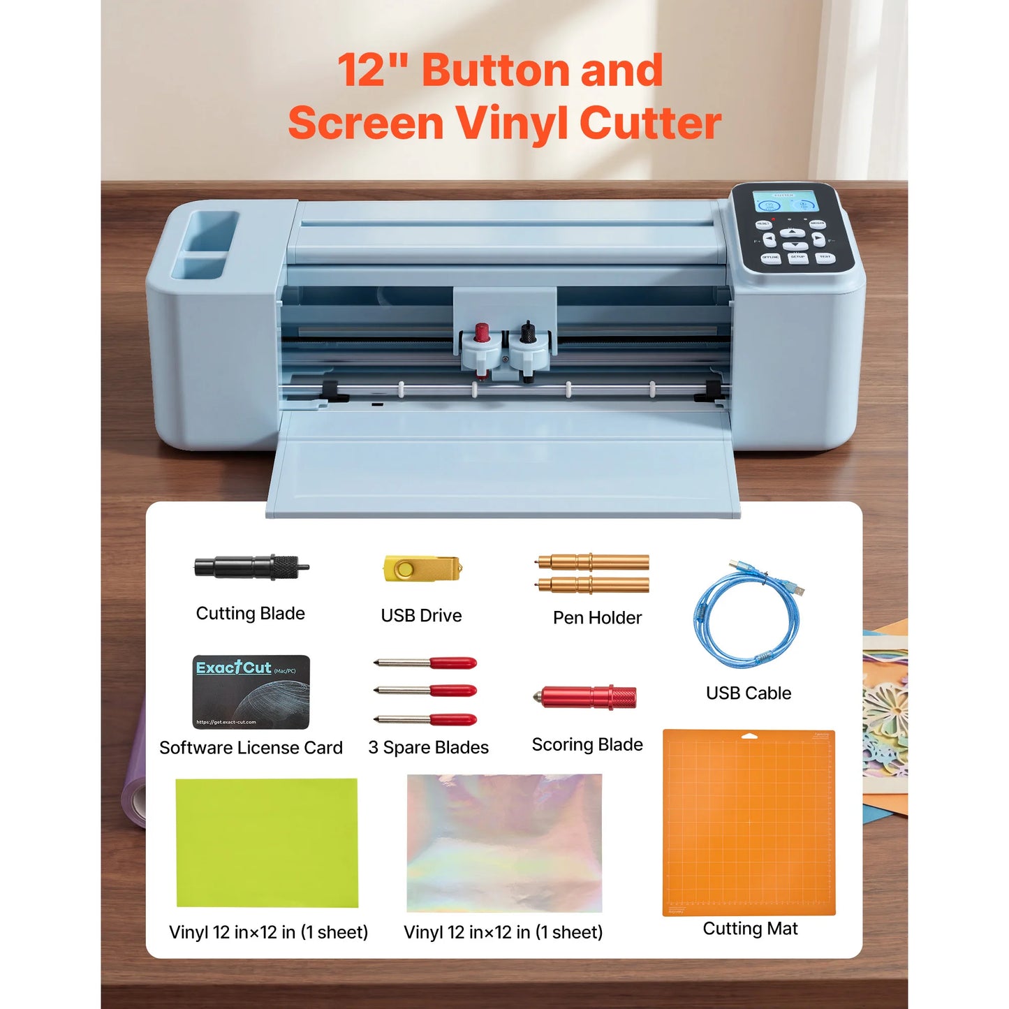SucceBuy Vinyl Cutter Machine Button Screen Control 5000 Designs