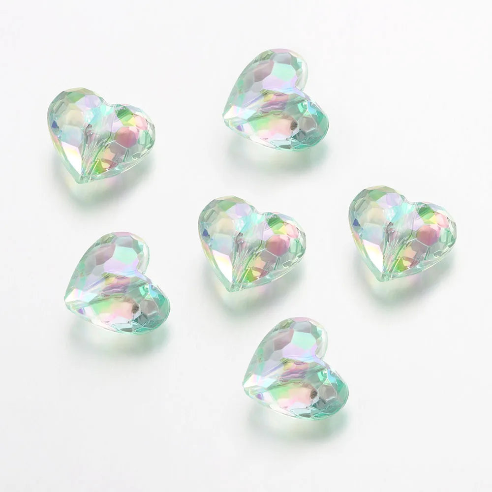 Acrylic Heart Beads 20 Pcs Transparent Spacer Beads For Jewelry