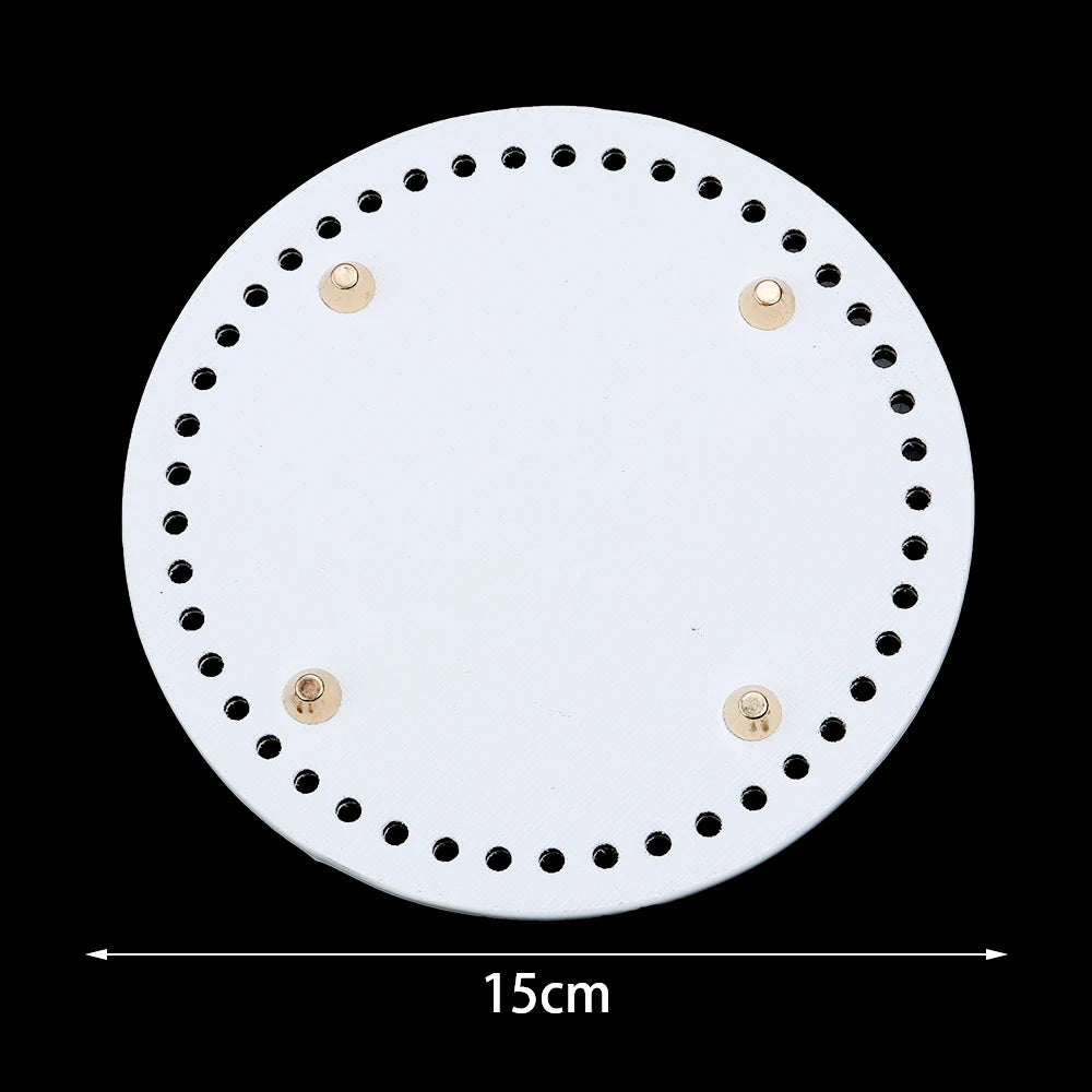 PU Leather Oval Round Bag Bottom for DIY Knitting Crochet