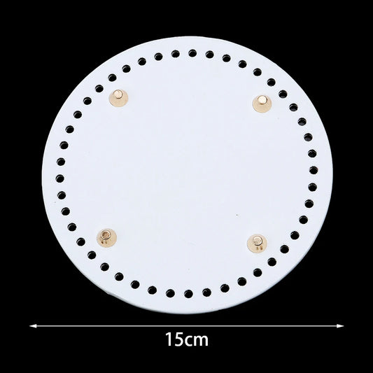 PU Leather Oval Round Bag Bottom for DIY Knitting Crochet