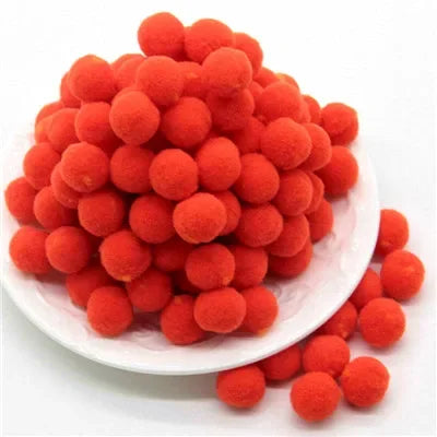 Assorted Fluffy Pom Poms For Craft Projects Or DIY Decor