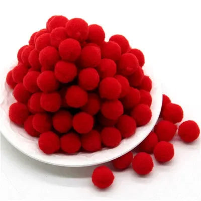 Assorted Fluffy Pom Poms For Craft Projects Or DIY Decor
