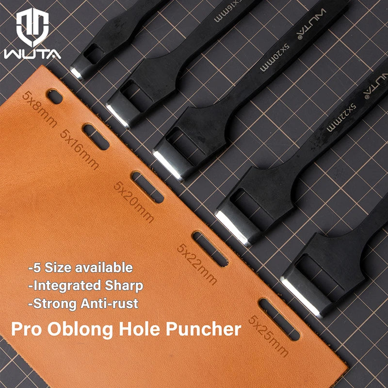 WUTA Pro Oblong Hole Puncher Leather Belt Tool Heavy Duty