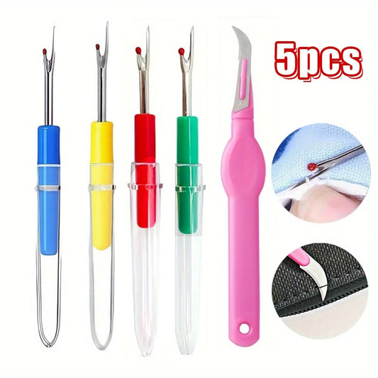 Five Seam Rippers Set For Sewing And Hem Removal Durable